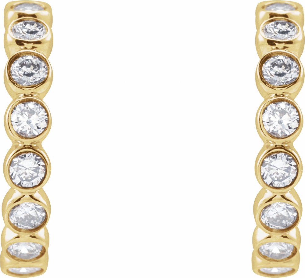 14K Yellow 1/3 CTW Lab-Grown Diamond 11.1 mm Hoop Earrings
