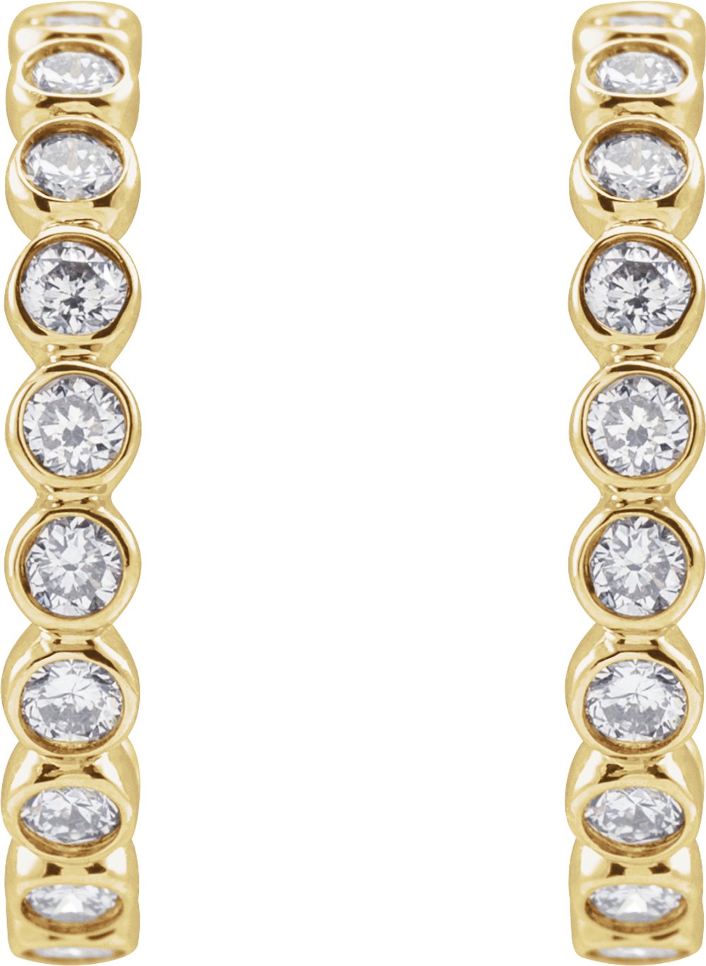 14K Yellow Gold 3/8 CTW Lab-Grown Diamond 14 mm Hoop Earrings