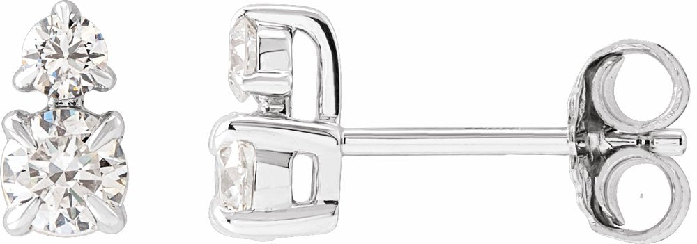 14K White Gold 1/2 CTW Lab-Grown Diamond Earrings