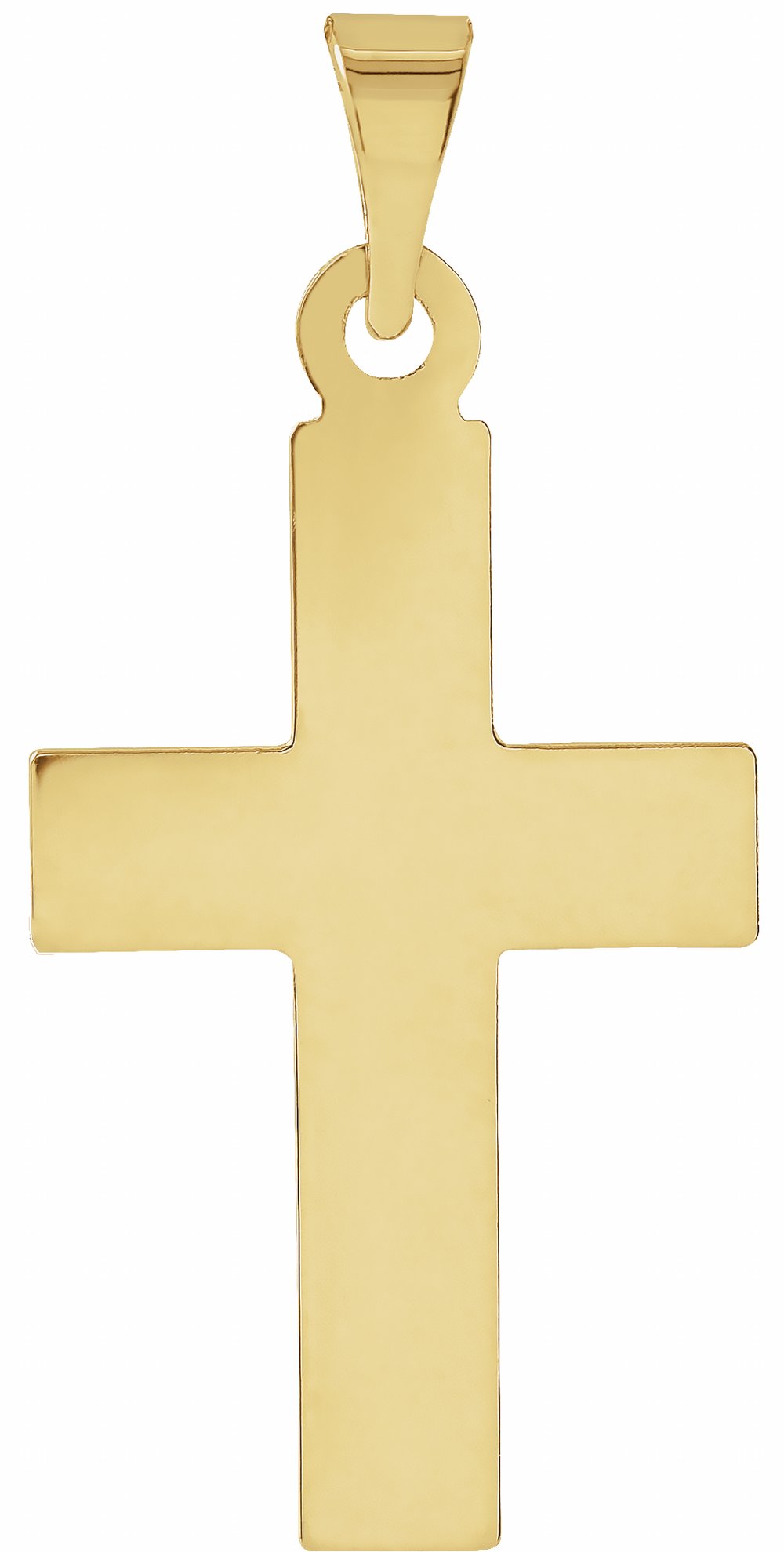 14K Yellow Gold Engravable Cross Pendant