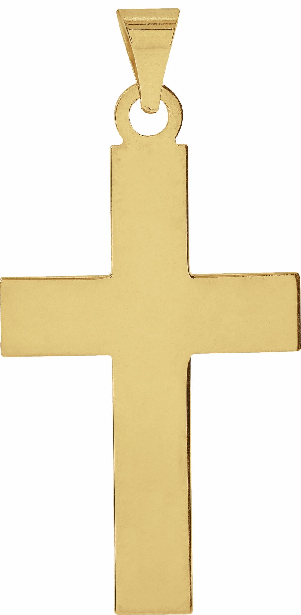 14K Yellow Gold Engravable Cross Pendant