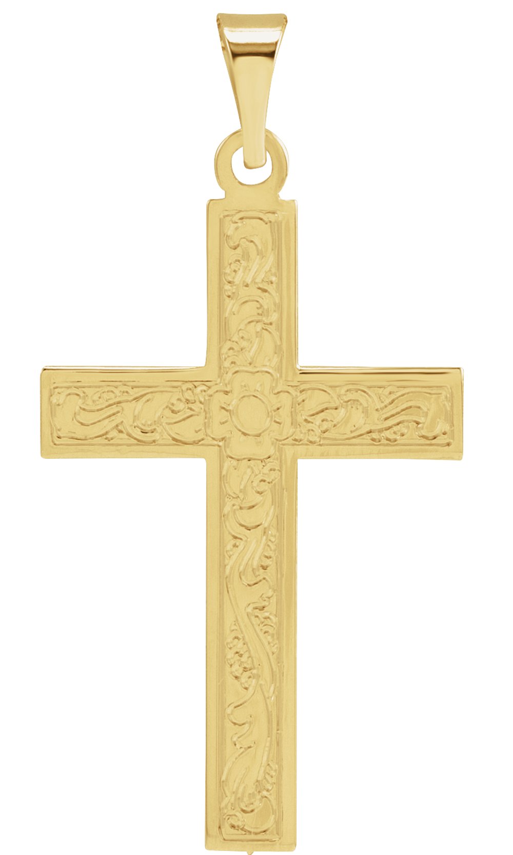 14K Yellow Gold 29.4x14 mm Cross Pendant