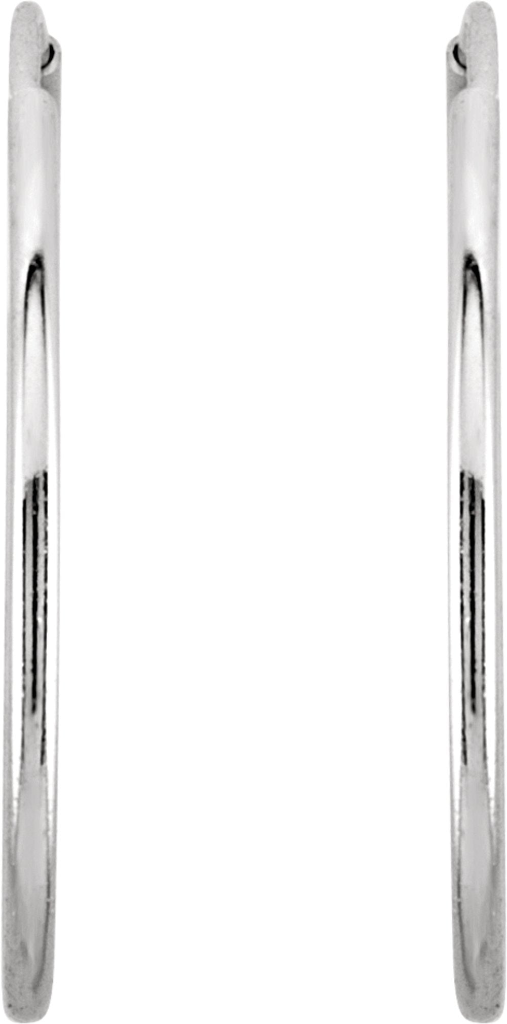 14K White Gold Endless Tube 20 mm Hoop Earring