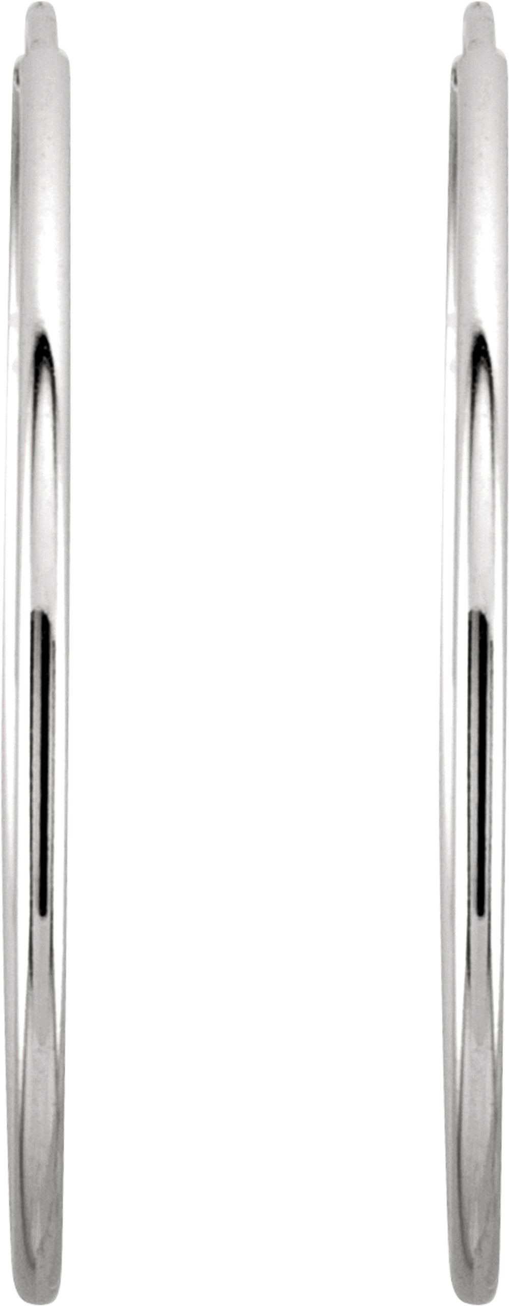 14K White Gold Endless Tube 24 mm Hoop Earring