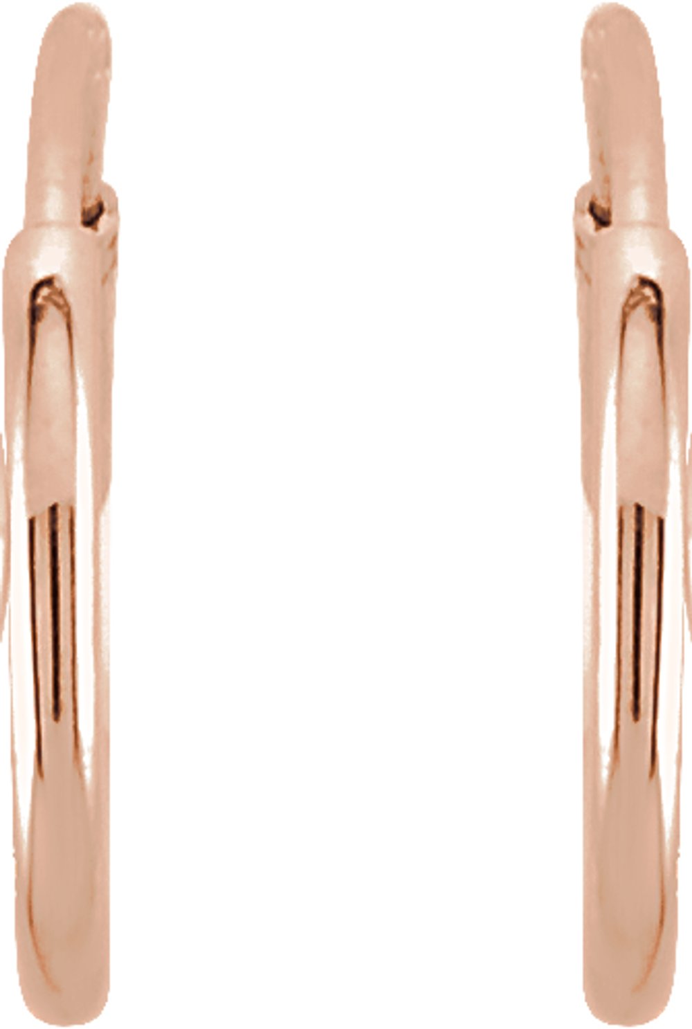 14K Rose Gold Endless Tube 10 mm Hoop Earring