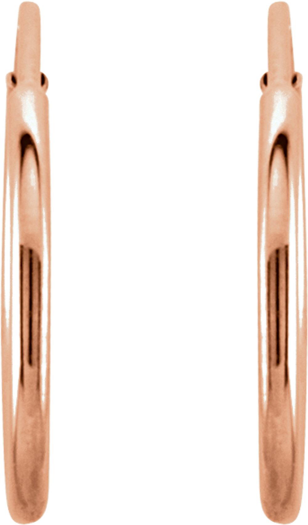 14K Rose Gold Endless Tube 12 mm Hoop Earring