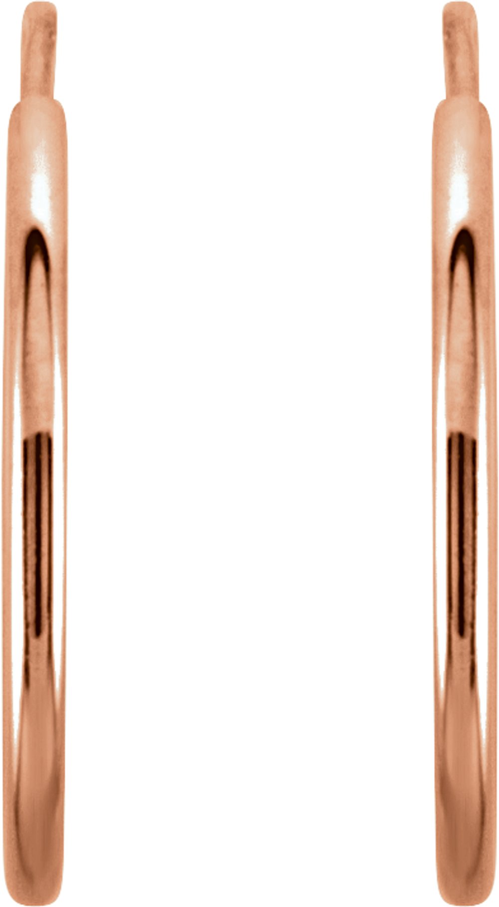 14K Rose Gold Endless Tube 15 mm Hoop Earring
