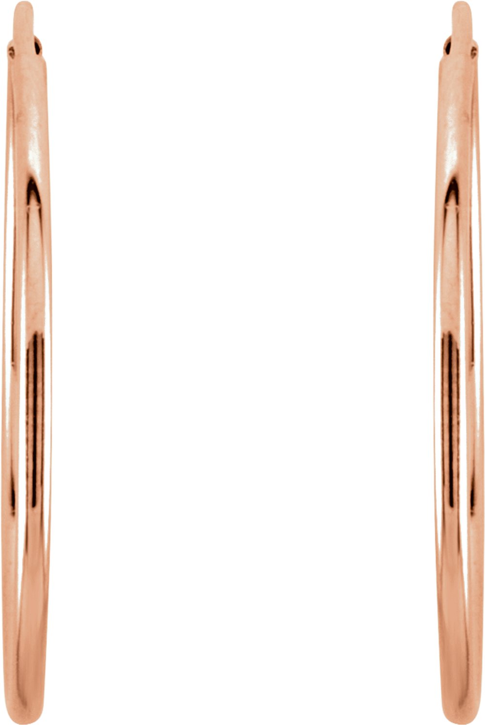 14K Rose Gold Endless Tube 20 mm Hoop Earring