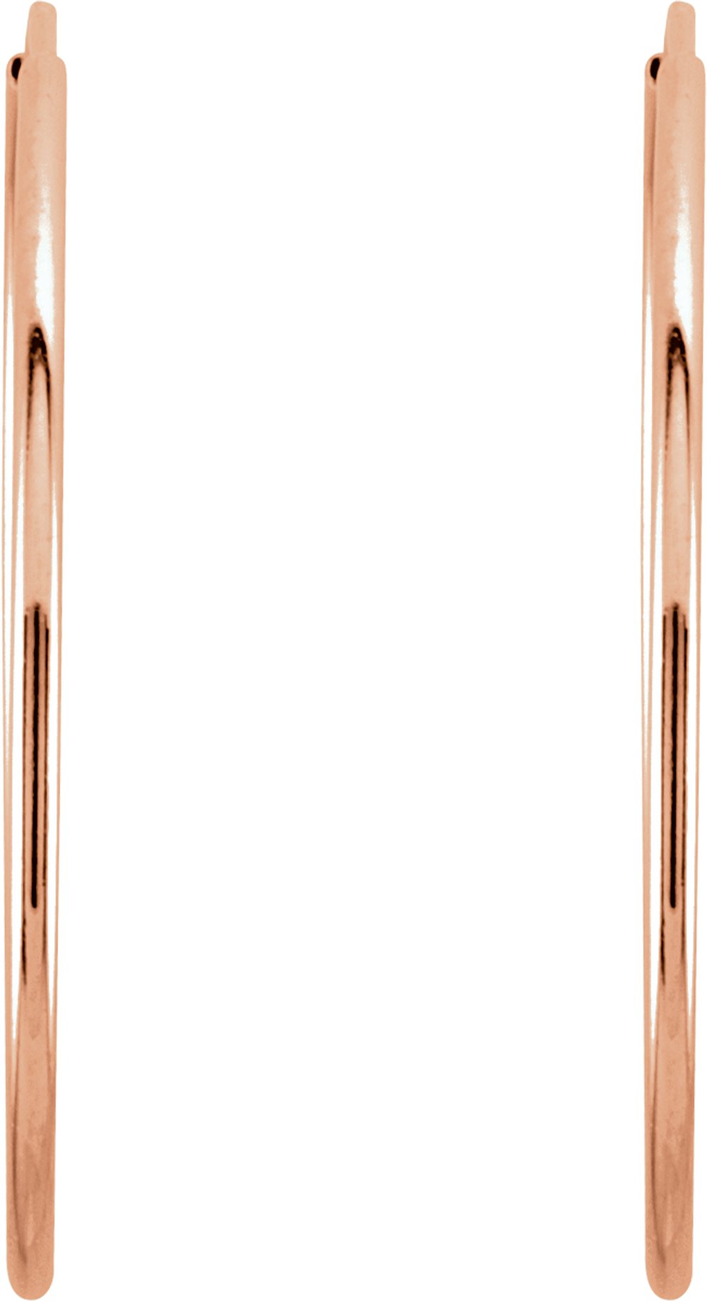 14K Rose Gold Endless Tube 24 mm Hoop Earring