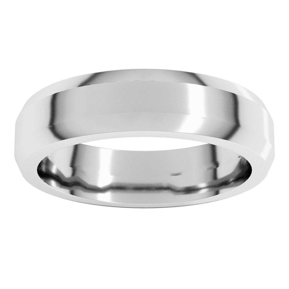 Continuum Sterling Silver 5 mm Beveled-Edge Flat Band Size 6.5