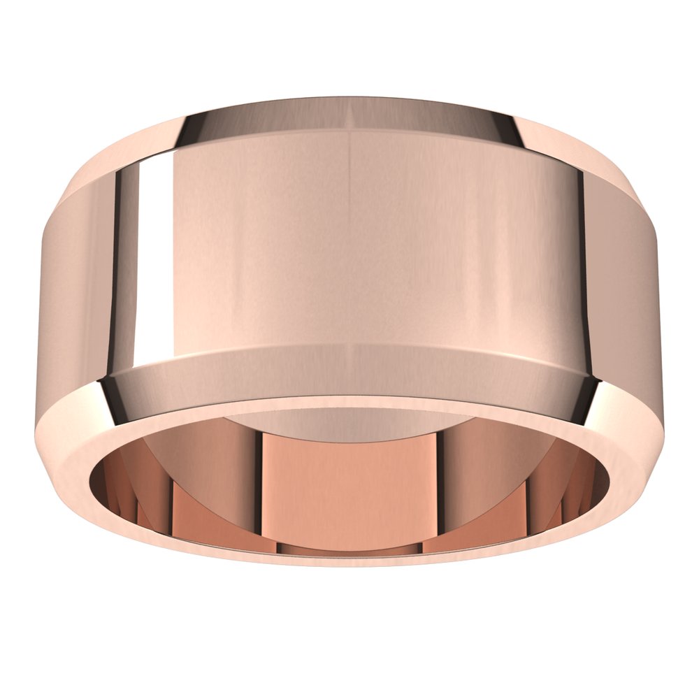 14K Rose Gold 10 mm Beveled-Edge Flat Band Size 11