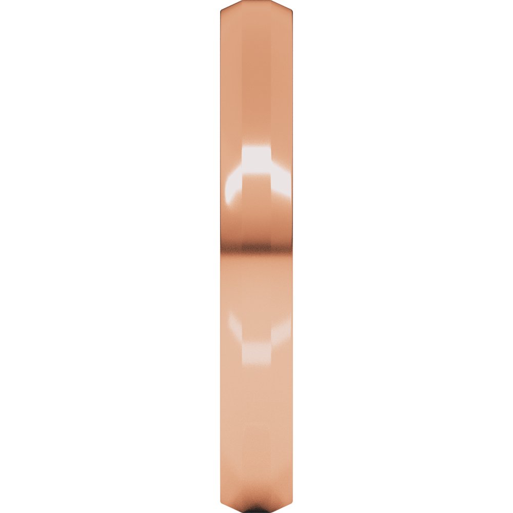 18K Rose Gold 3 mm Beveled-Edge Flat Band Size 7