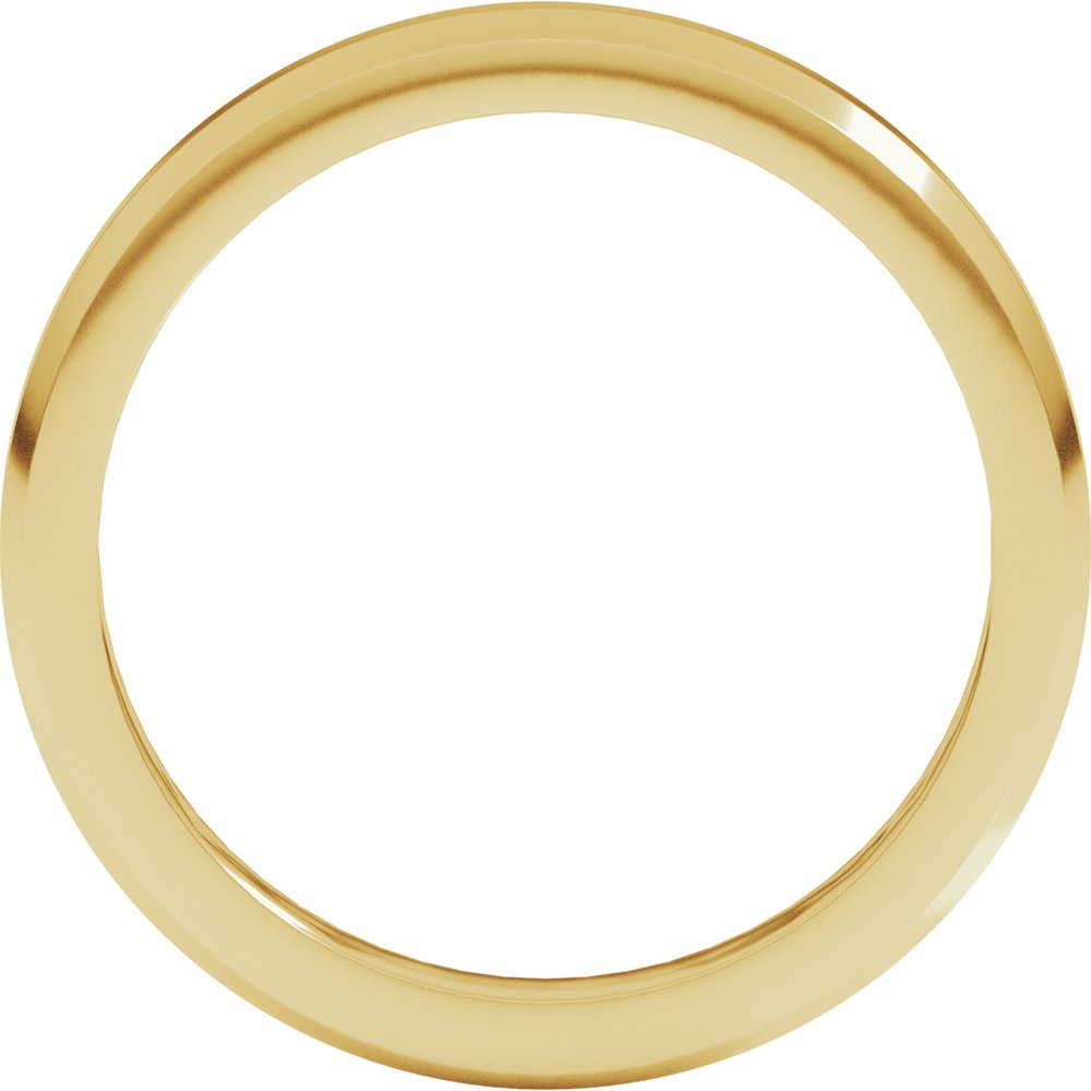 14K Yellow Gold 3 mm Beveled-Edge Flat Band Size 7