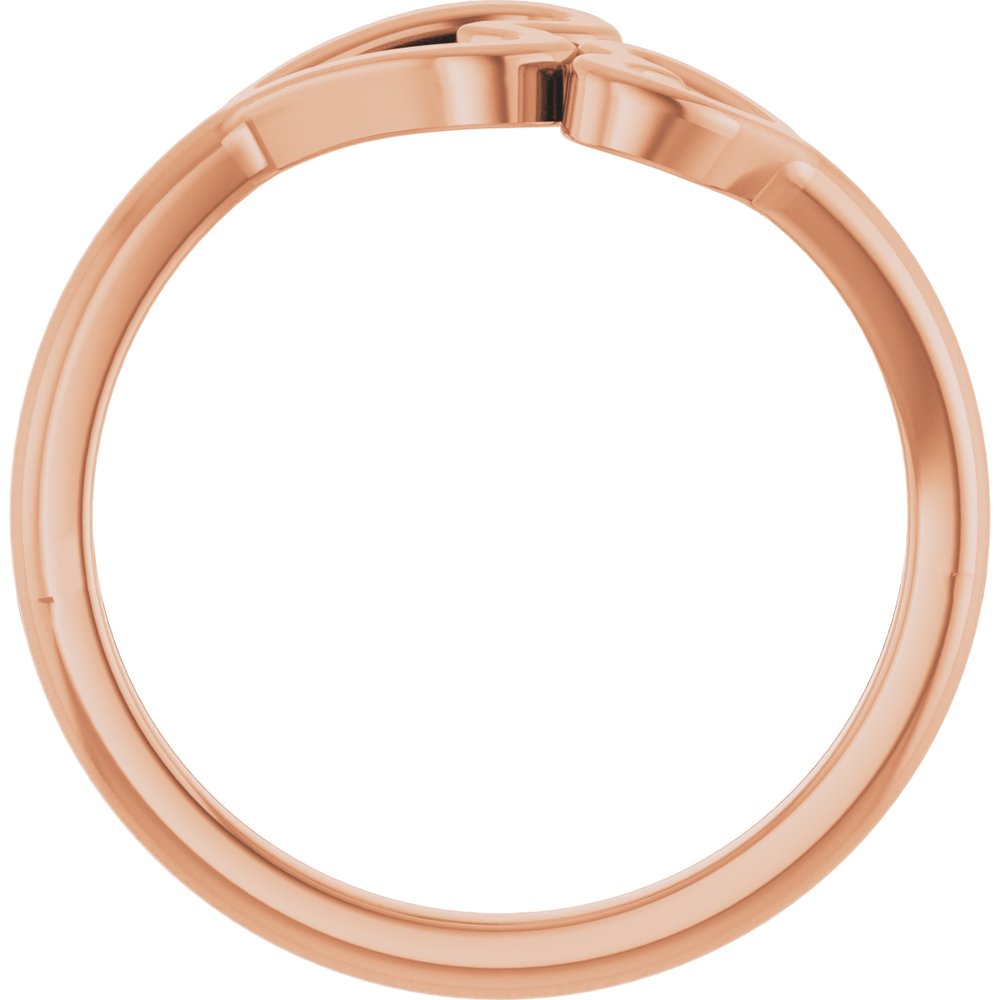 14K Rose Gold Double Heart Ring