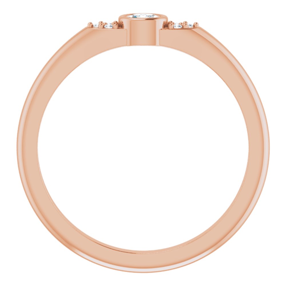 14K Rose .07 CTW Natural Diamond Stackable Ring