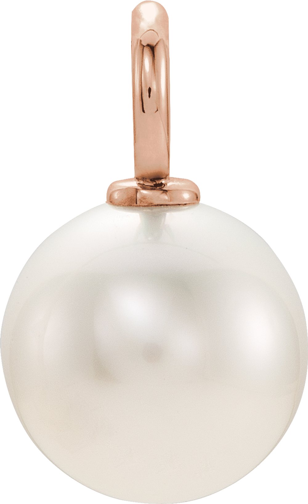 14K Rose Gold Cultured White Freshwater Pearl Pendant