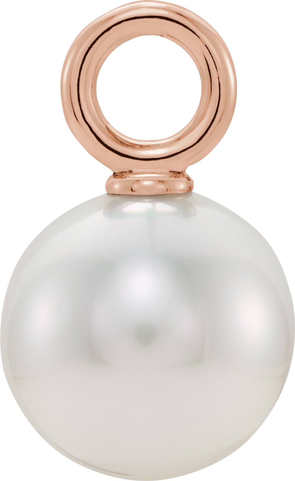 14K Rose Gold Cultured White Freshwater Pearl Pendant