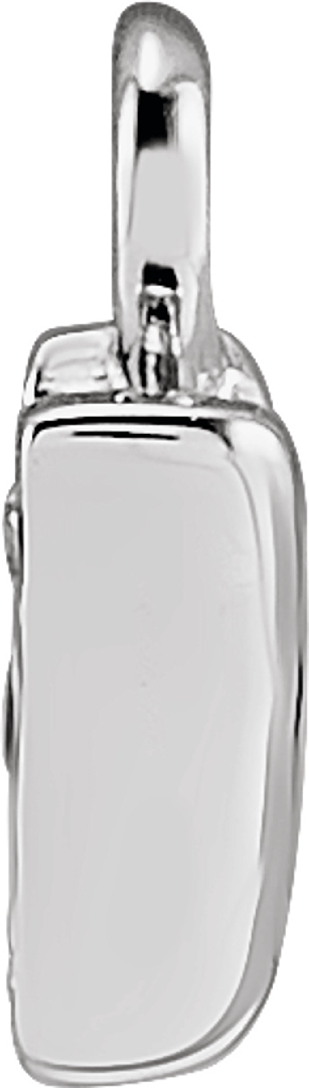 14K White Petite Pavé™ .02 CTW Natural Diamond Initial W Dangle