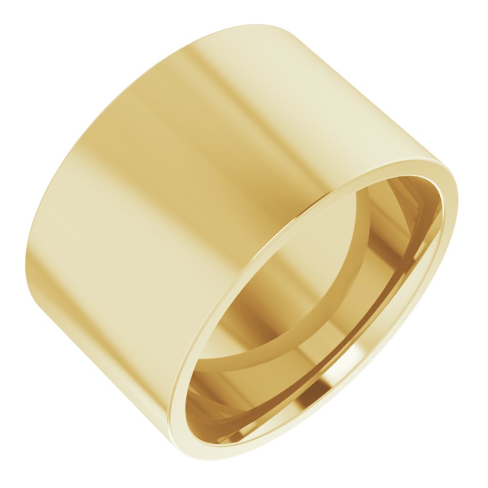 14K Yellow Gold 12 mm Lightweight Comfort-Fit Flat Band Size 6