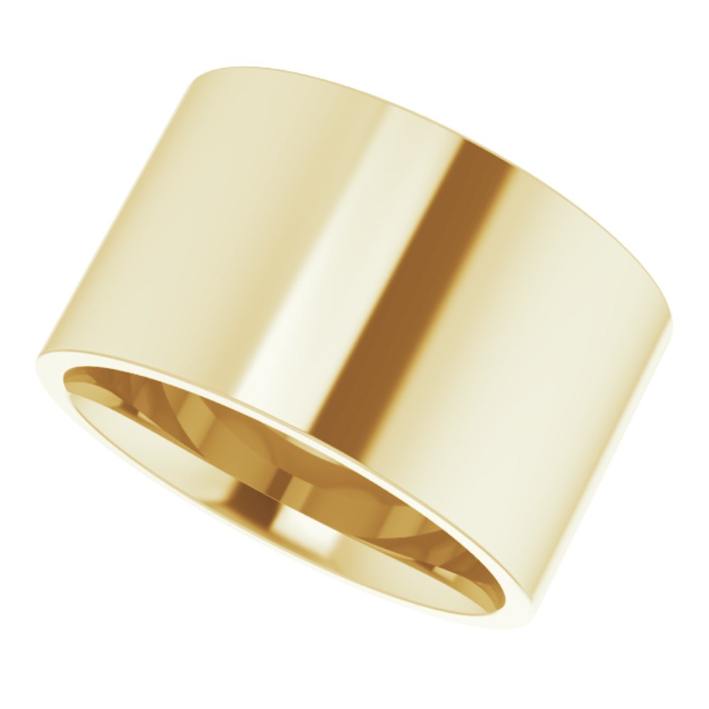 14K Yellow Gold 12 mm Lightweight Comfort-Fit Flat Band Size 6
