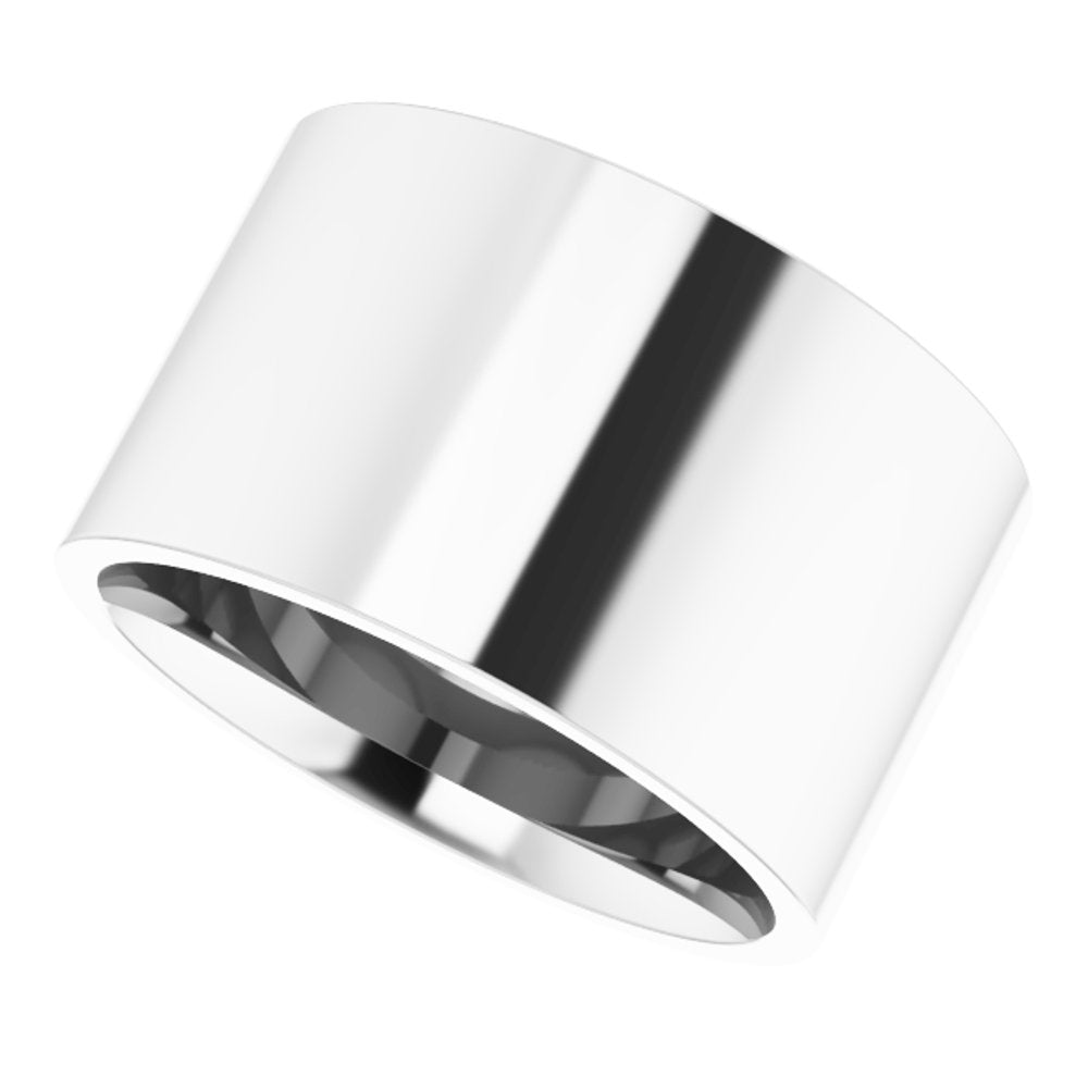 14K White 12 mm Flat Comfort Fit Light Band Size 6