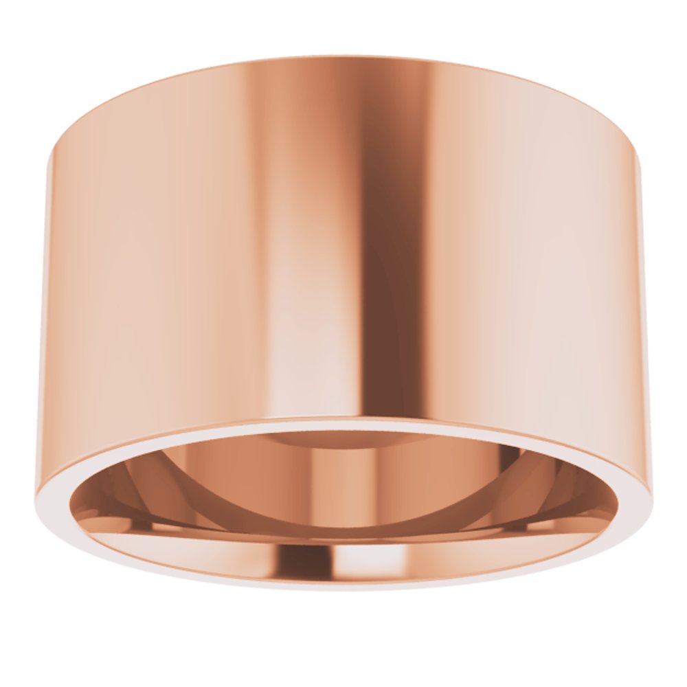18K Rose Gold 12 mm Lightweight Comfort-Fit Flat Band Size [cv