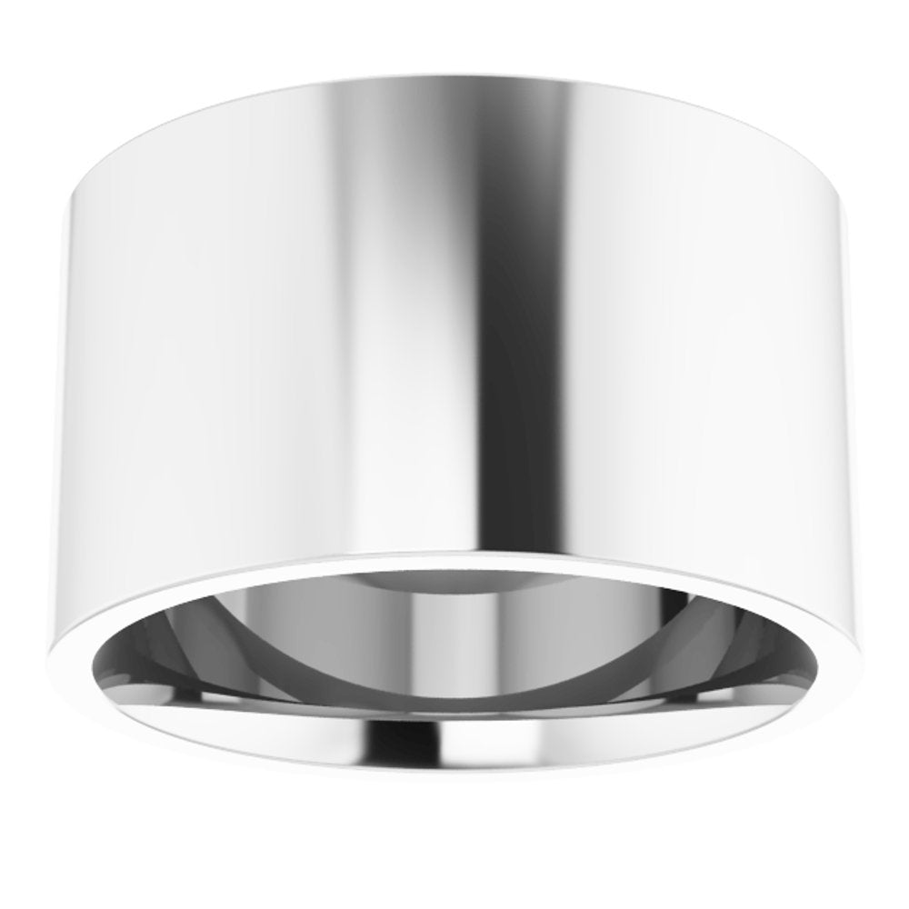 14K White 12 mm Flat Comfort Fit Light Band Size 6