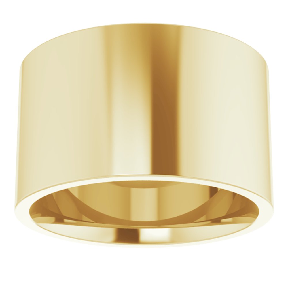 14K Yellow Gold 12 mm Lightweight Comfort-Fit Flat Band Size 6
