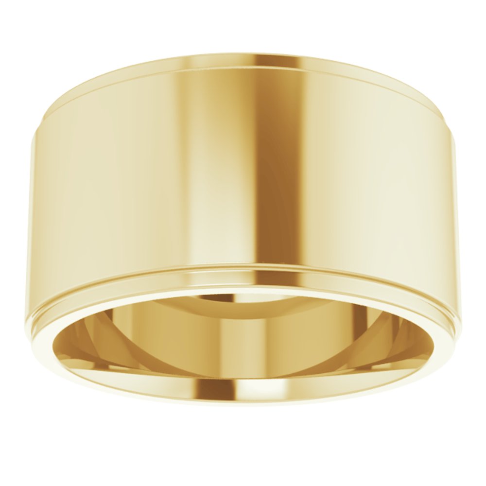 10K Yellow Gold 11 mm Stepped-Edge Comfort-Fit Flat Band Size 11.5