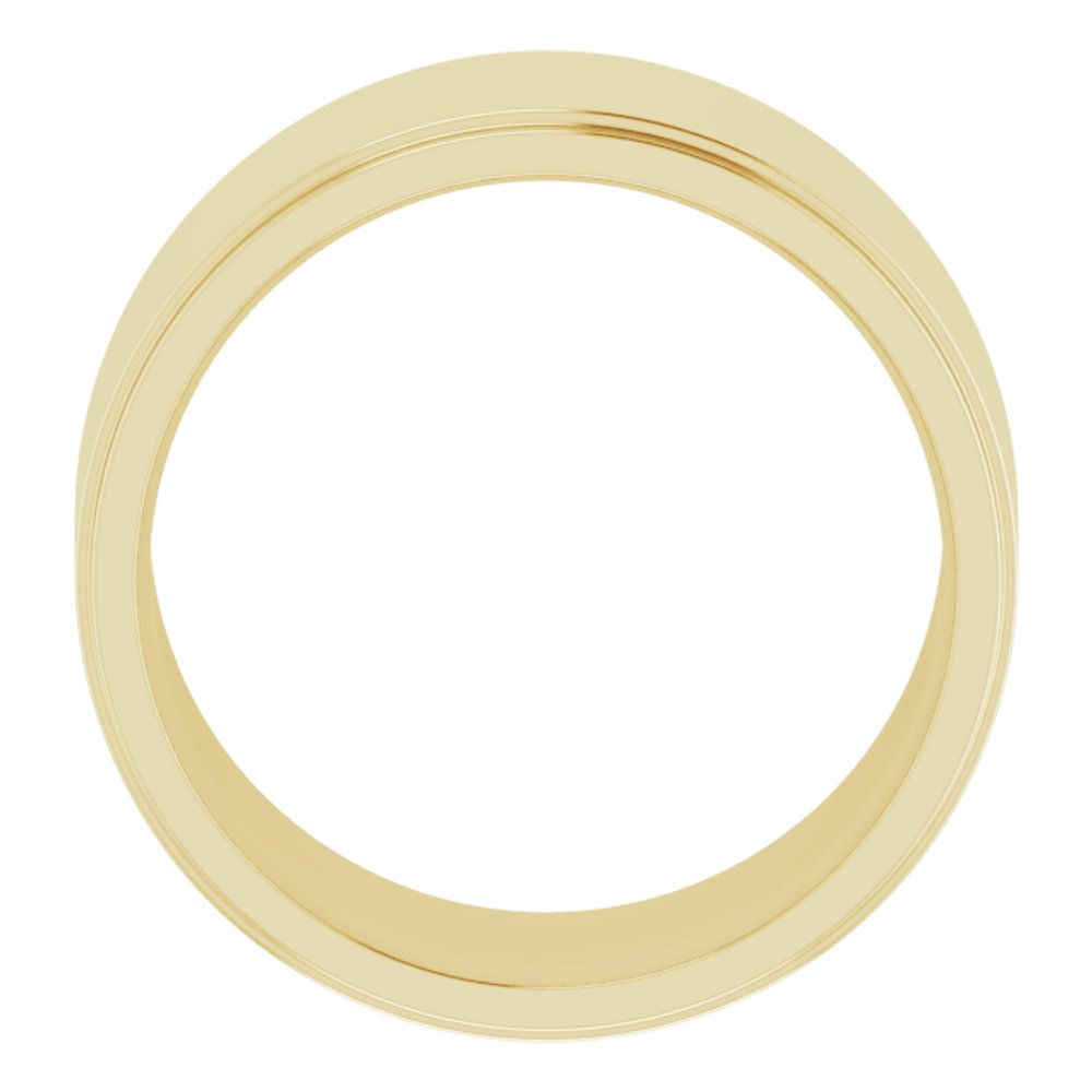 10K Yellow Gold 11 mm Stepped-Edge Comfort-Fit Flat Band Size 11.5