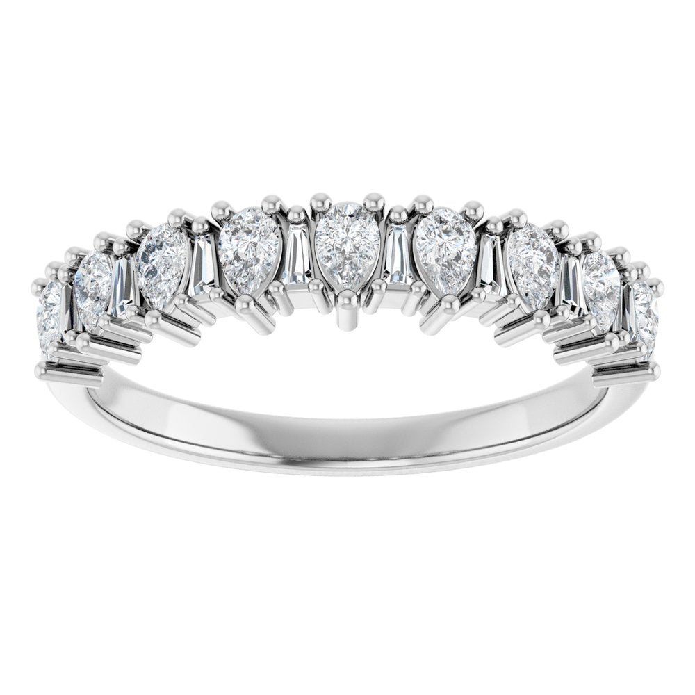 14K White 1/2 CTW Natural Diamond Anniversary Band