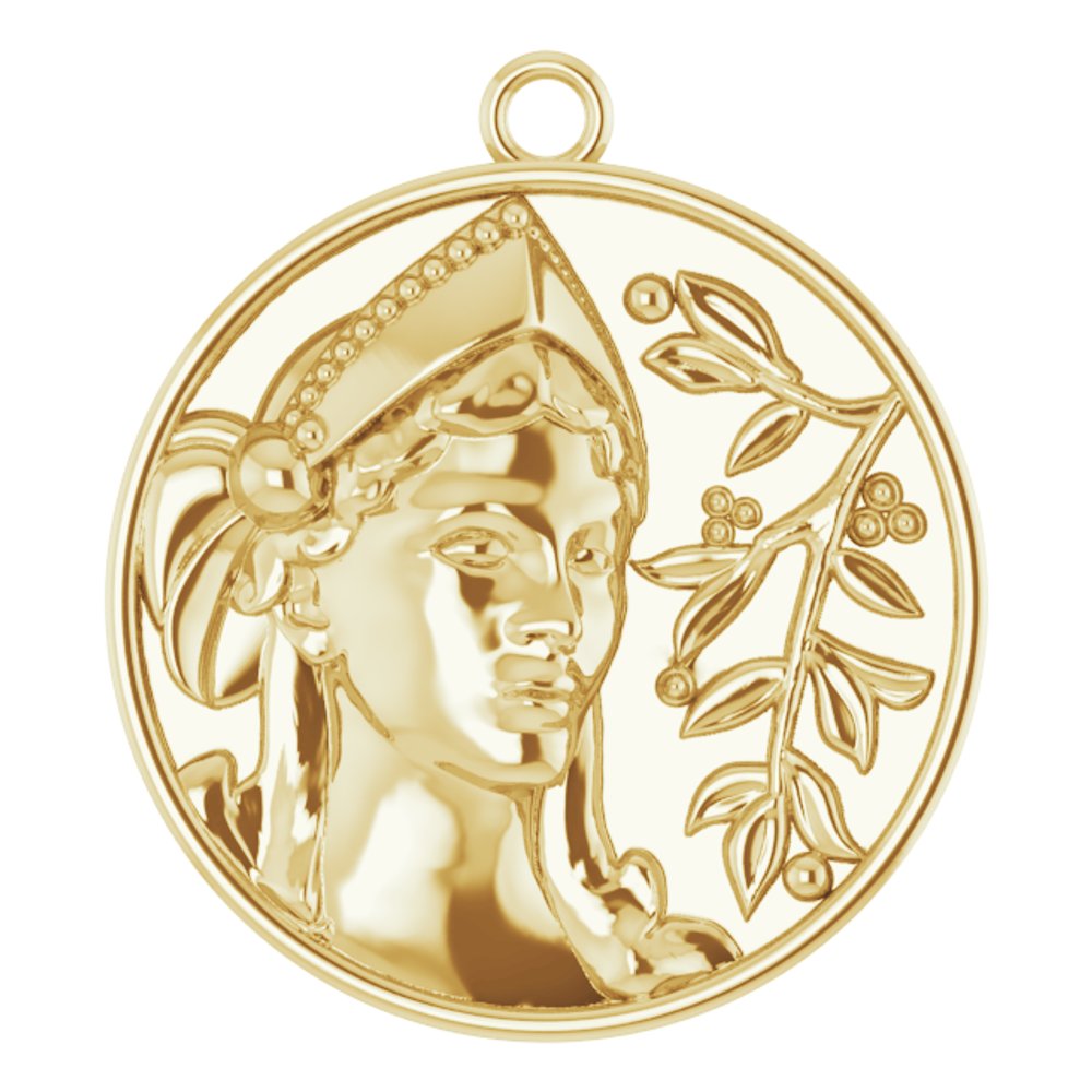 14K Yellow Athena Coin Dangle