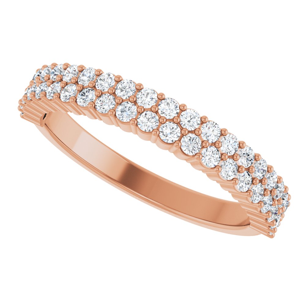 14K Rose 1/2 CTW Natural Diamond Anniversary Band