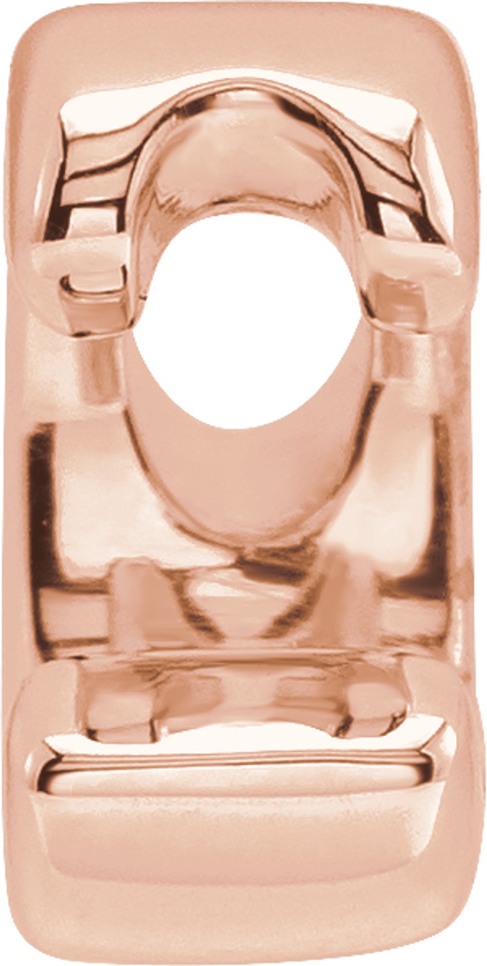 14K Rose Block Initial C Slide Pendant