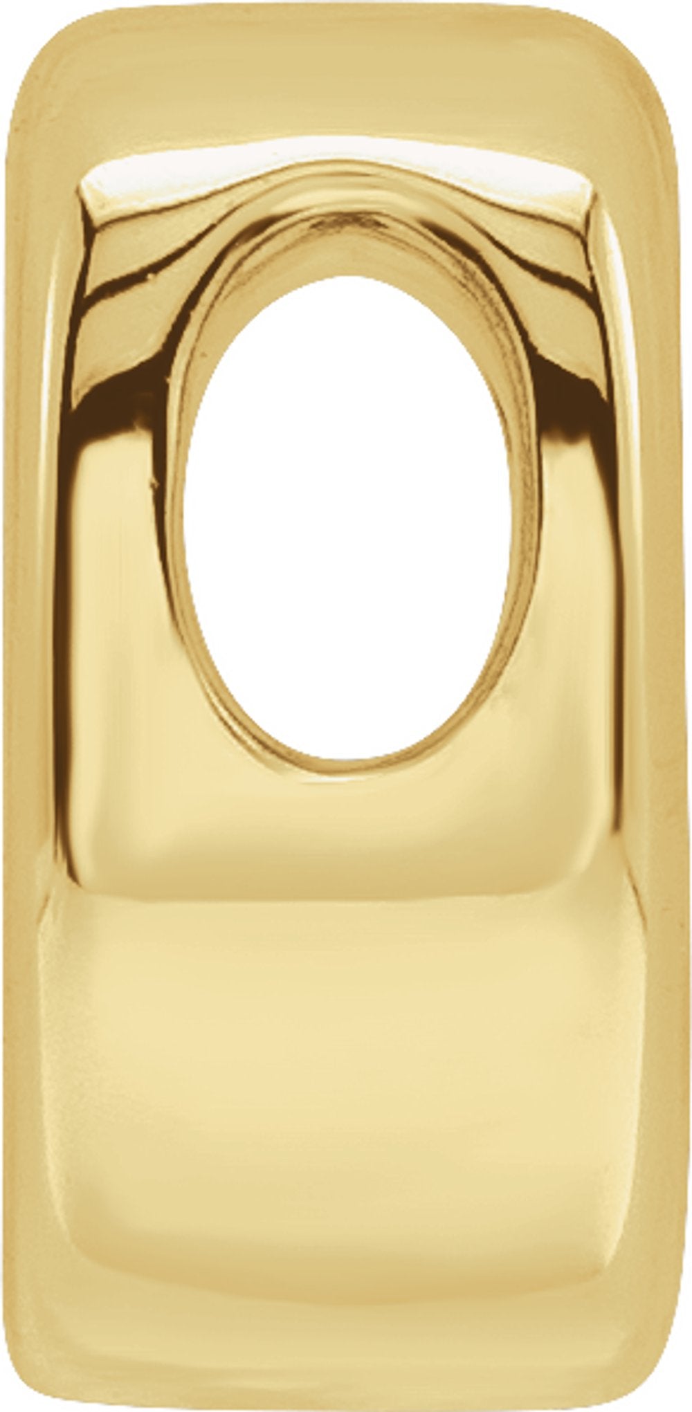 14K Yellow Gold Block Initial O Slide Pendant