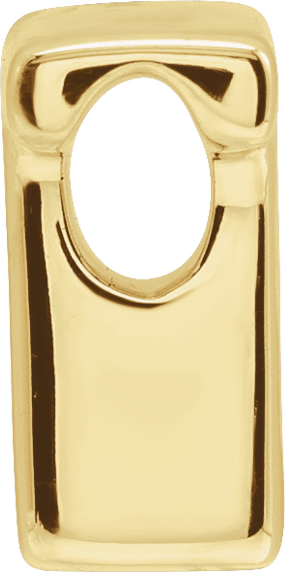 14K Yellow Gold Block Initial T Slide Pendant