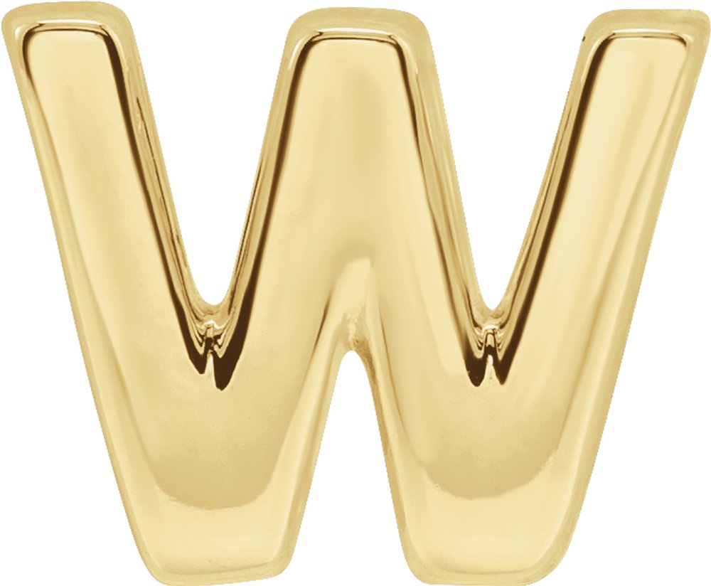 14K Yellow Gold Block Initial W Slide Pendant