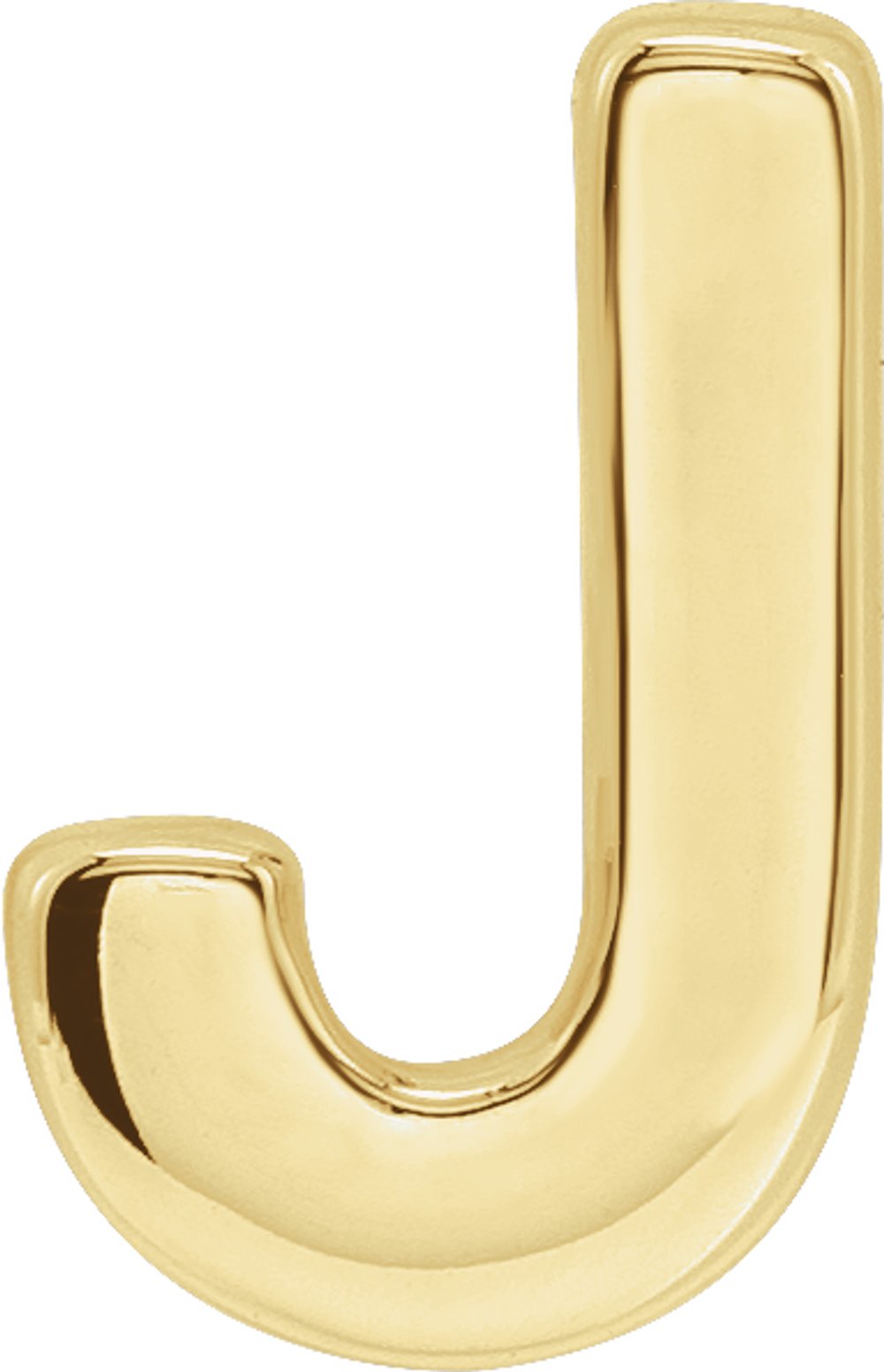 14K Yellow Gold Block Initial J Slide Pendant
