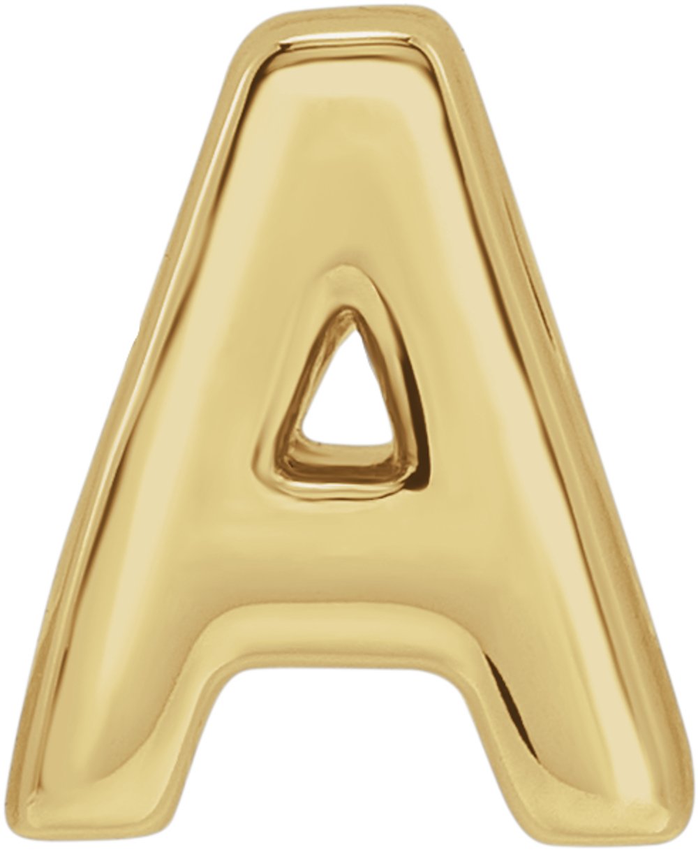 14K Yellow Gold Block Initial A Slide Pendant