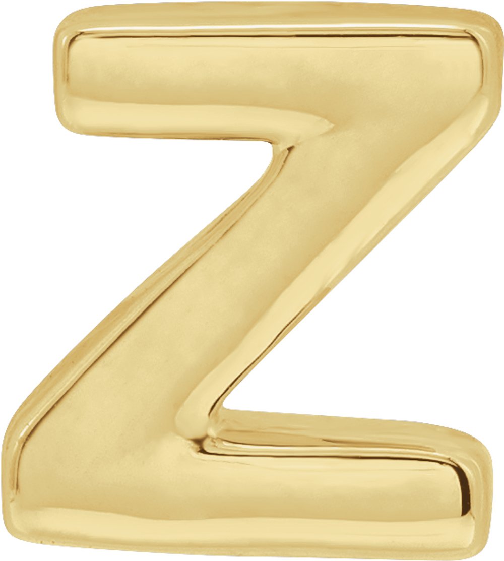 14K Yellow Gold Block Initial Z Slide Pendant
