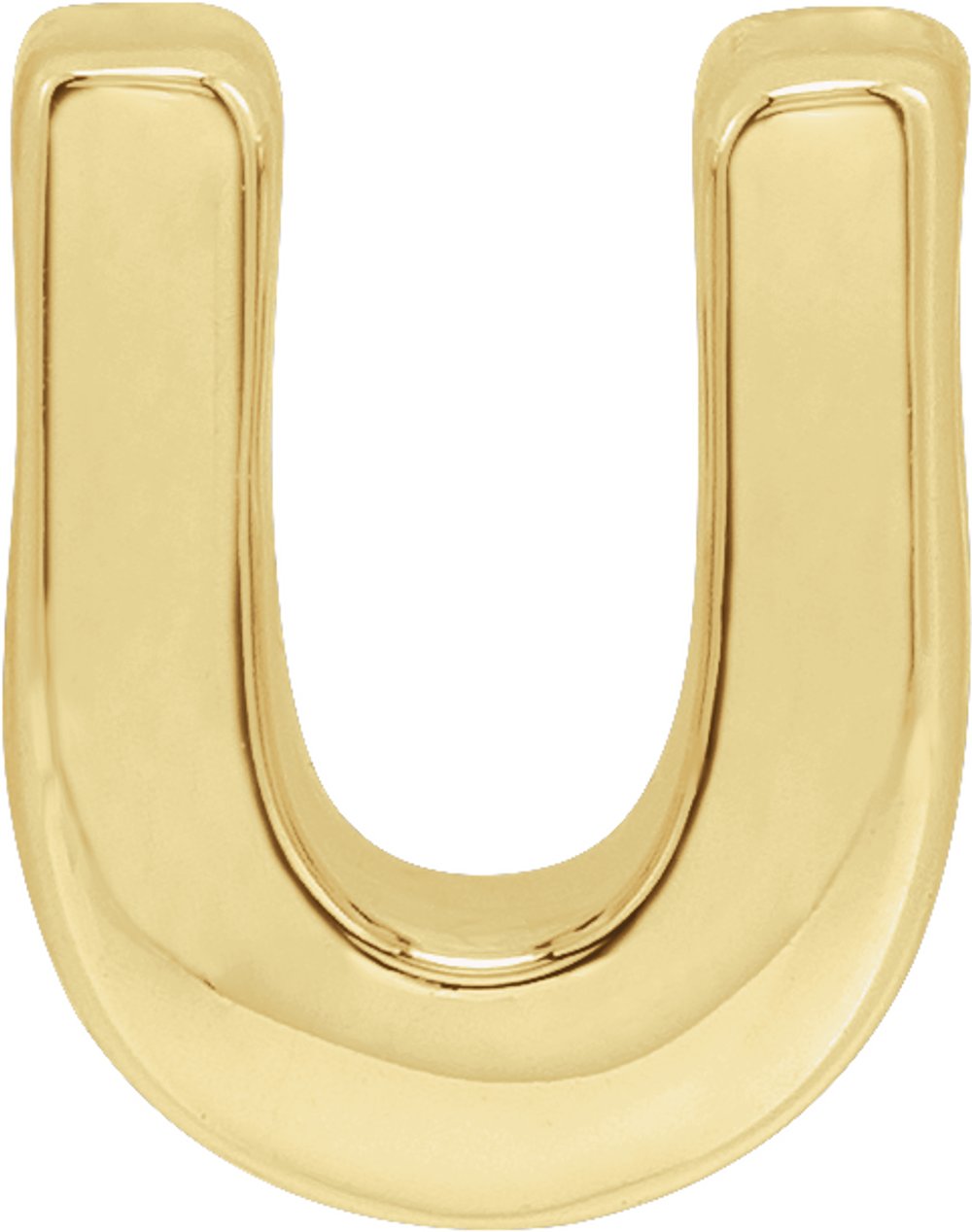14K Yellow Gold Block Initial U Slide Pendant