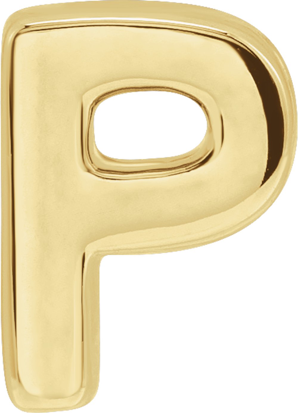 14K Yellow Gold Block Initial P Slide Pendant