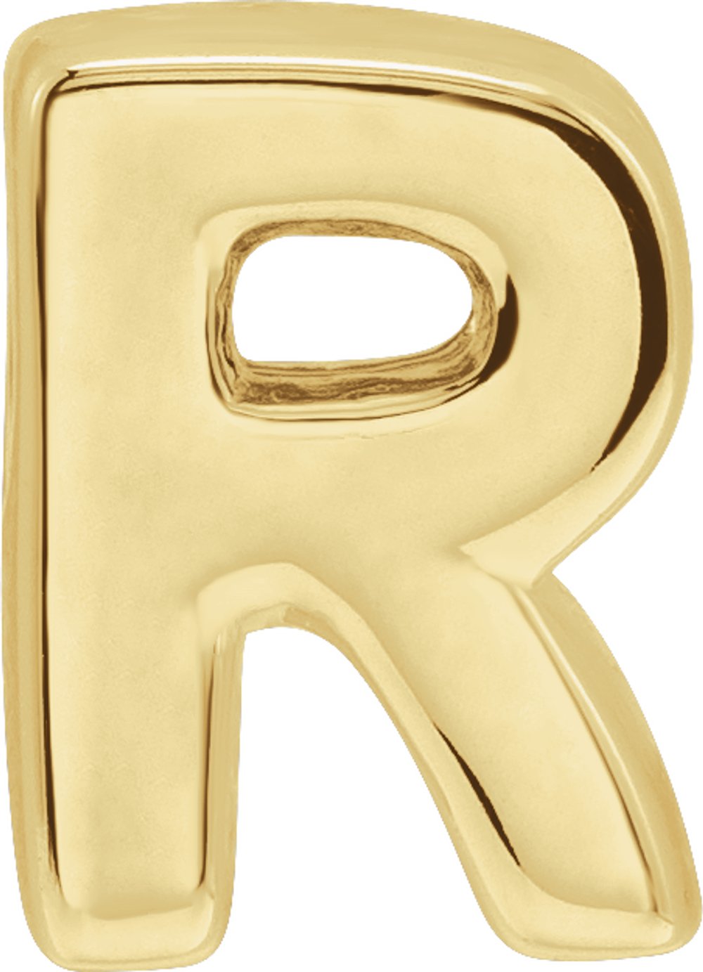14K Yellow Gold Block Initial R Slide Pendant