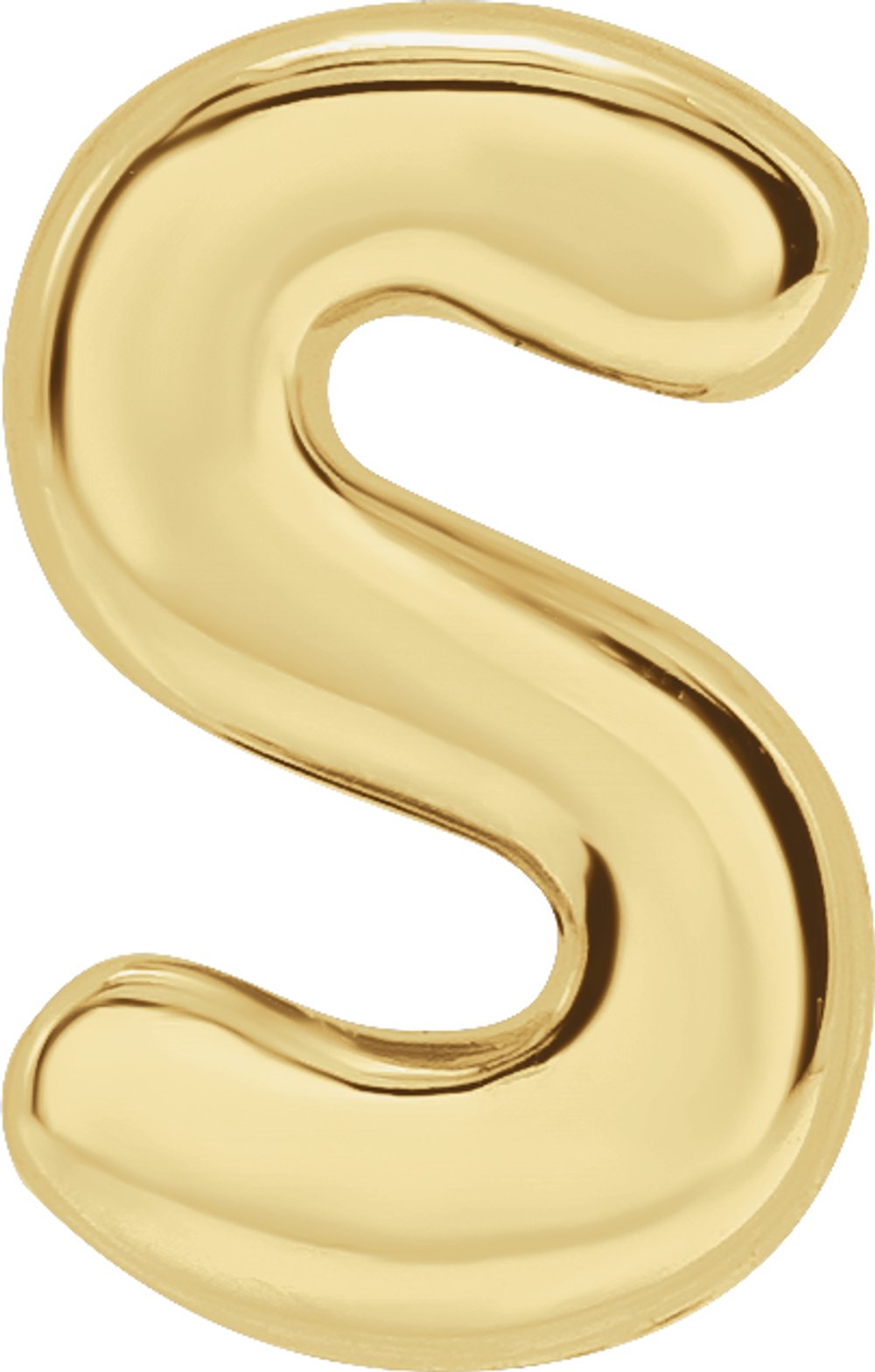 14K Yellow Gold Block Initial S Slide Pendant