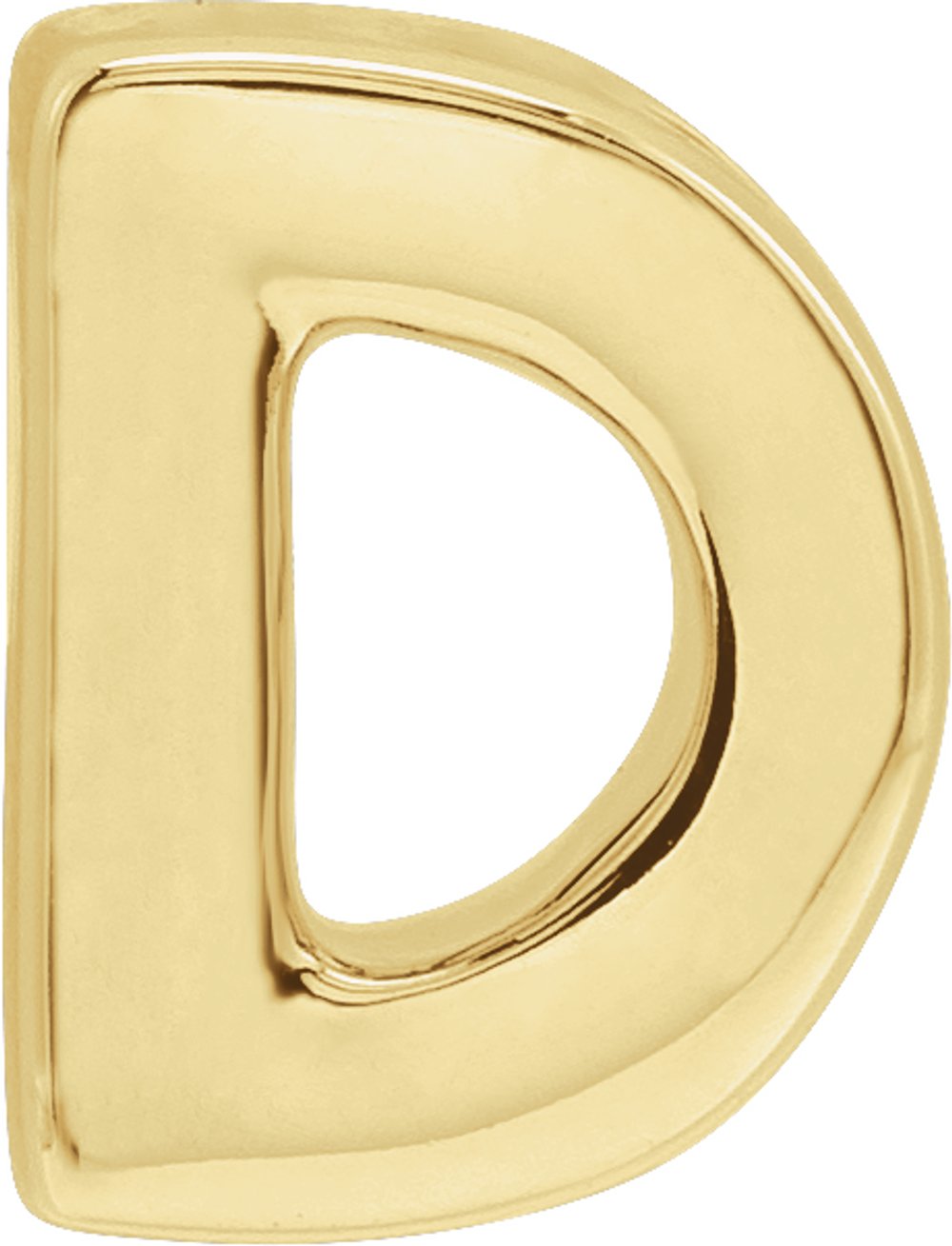 14K Yellow Gold Block Initial D Slide Pendant