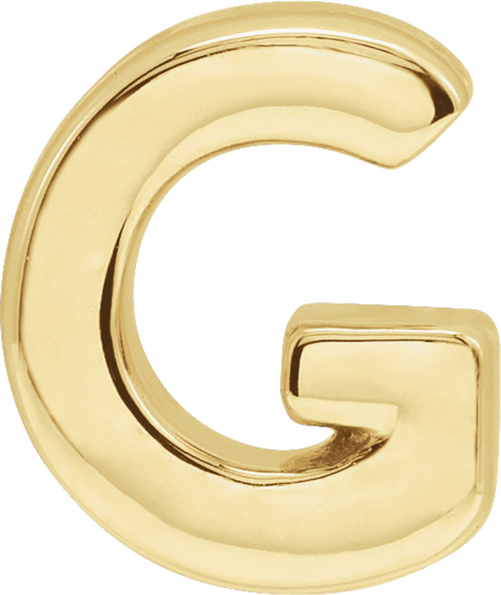 14K Yellow Gold Block Initial G Slide Pendant