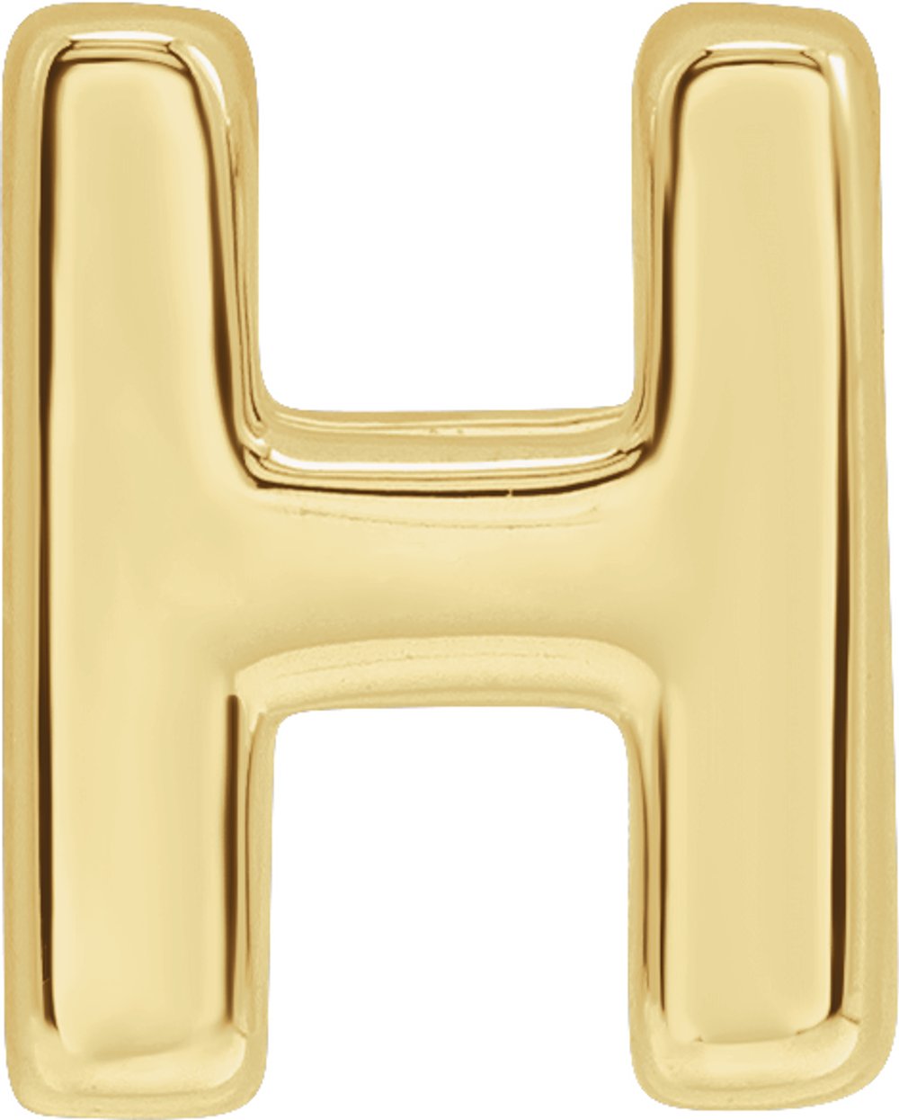 14K Yellow Gold Block Initial H Slide Pendant