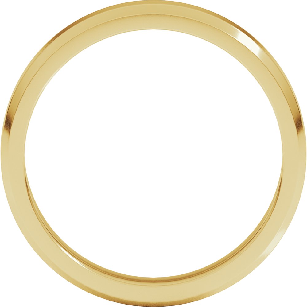14K Yellow Gold 4 mm Lightweight Beveled-Edge Flat Band Size 6.5