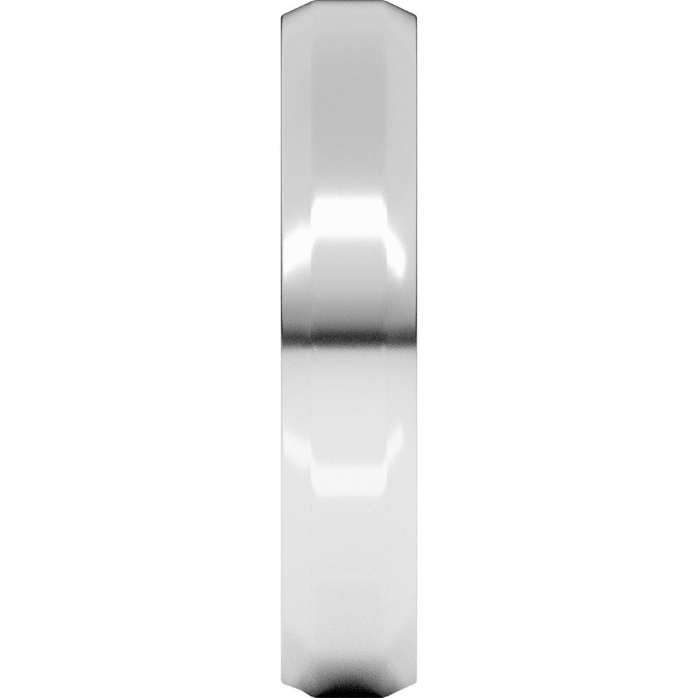 Sterling Silver 4 mm Lightweight Beveled-Edge Flat Band Size 9