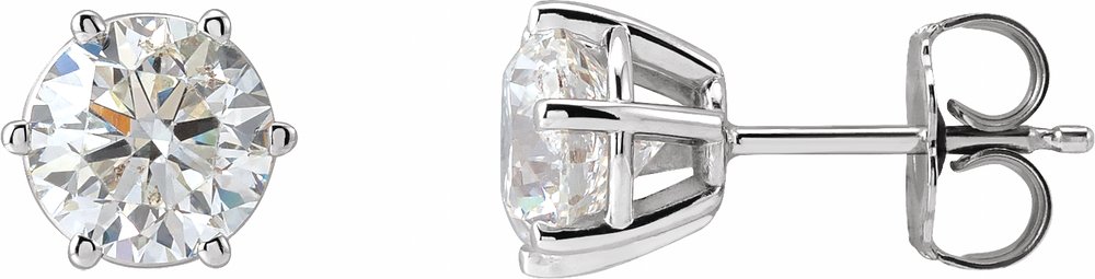14K White Gold 2 CTW Lab-Grown Diamond Earrings